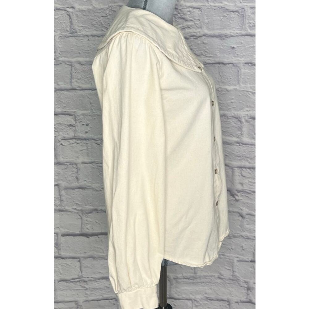 Vintage Gotcha Covered Prairie/Cottage Style Cotton Sailor Collar Blouse - Picture 3 of 8
